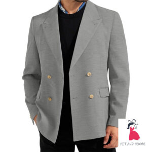Men's Double-Breasted Suit Jacket