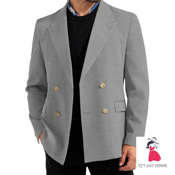 Men's Double-Breasted Suit Jacket